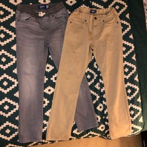 Boys khaki jeans & grey jeans